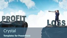  Presentation with profit loss - Colorful slide set enhanced with concept-of-profit-and-loss backdrop and a ocean colored foreground