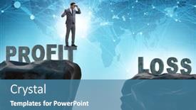  Presentation with profit loss - Presentation theme enhanced with concept-of-profit-and-loss background and a teal colored foreground