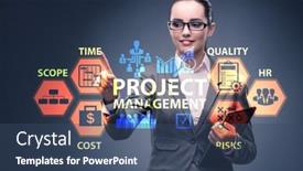  Presentation with project management - Beautiful slide deck featuring concept-of-project-management backdrop and a ocean colored foreground