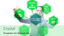  Presentation with project management - Audience pleasing slide set consisting of concept-of-project-management backdrop and a seafoam green colored foreground