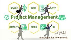  Presentation with project management - Beautiful theme featuring concept-of-project-management backdrop and a cream colored foreground