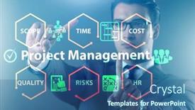  Presentation with project management - Slide deck with concept-of-project-management background and a ocean colored foreground