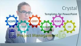  Presentation with project management - Theme enhanced with concept-of-project-management background and a sky blue colored foreground