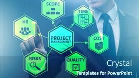  Presentation with project management - Slides enhanced with concept-of-project-management background and a ocean colored foreground