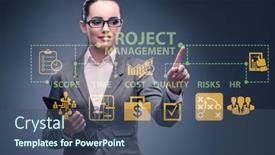  Presentation with project management - Slides with concept-of-project-management background and a ocean colored foreground