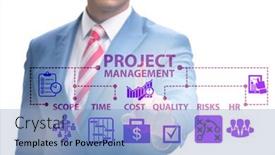  Presentation with project management - Presentation design with concept-of-project-management background and a light blue colored foreground
