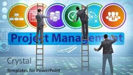  Presentation with project management - Presentation theme consisting of concept-of-project-management background and a light blue colored foreground