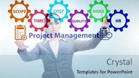  Presentation with project management - Beautiful PPT layouts featuring concept-of-project-management backdrop and a light blue colored foreground