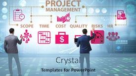  Presentation with project management - Beautiful PPT layouts featuring concept-of-project-management backdrop and a light blue colored foreground
