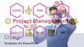  Presentation with project management - PPT layouts with concept-of-project-management background and a teal colored foreground