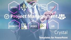  Presentation with project management - Slides consisting of concept-of-project-management background and a teal colored foreground