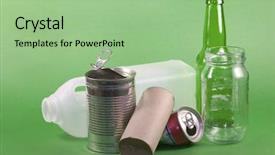  Presentation with recycling - Presentation with concept of protecting the enviroment background and a mint green colored foreground