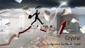  Presentation with crisis - Presentation featuring concept of protection from crisis background and a coral colored foreground