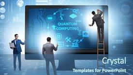  Presentation with quantum computing - Presentation having concept of quantum computing background and a ocean colored foreground