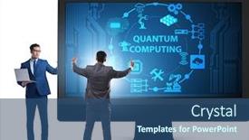  Presentation with quantum - Slides with concept-of-quantum-computing background and a ocean colored foreground
