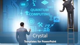  Presentation with quantum computing - Colorful theme enhanced with concept-of-quantum-computing backdrop and a teal colored foreground
