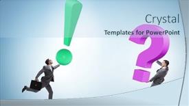  Presentation with question marks - PPT theme with concept-of-question-and-exclamation background and a  colored foreground