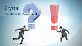  Presentation with question marks - Slides featuring concept-of-question-and-exclamation background and a light blue colored foreground