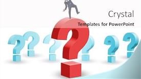  Presentation with uncertainty - Presentation theme enhanced with concept-of-question-and-uncertainty background and a sky blue colored foreground