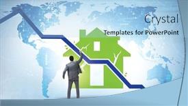  Presentation with price - Presentation theme with concept-of-real-estate-price background and a light blue colored foreground
