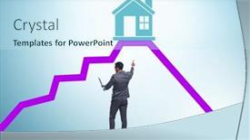  Presentation with price - Presentation theme featuring concept-of-real-estate-price background and a cool aqua colored foreground