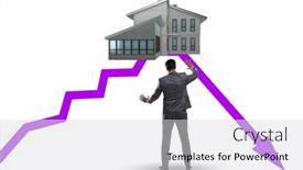  Presentation with bubble - PPT theme consisting of concept-of-real-estate-price background and a light gray colored foreground