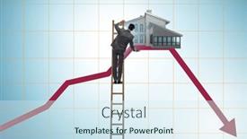  Presentation with price - PPT theme having concept-of-real-estate-price background and a sky blue colored foreground