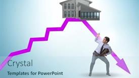  Presentation with price - Slide set enhanced with concept-of-real-estate-price background and a sky blue colored foreground