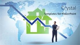  Presentation with price - Presentation theme with concept-of-real-estate-price background and a light blue colored foreground