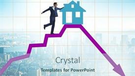  Presentation with price - PPT theme having concept-of-real-estate-price background and a sky blue colored foreground