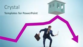  Presentation with price - Presentation theme enhanced with concept-of-real-estate-price background and a cool aqua colored foreground