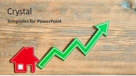  Presentation with housing growth - Slide set having concept of real estate sales background and a coral colored foreground