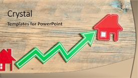  Presentation with real estate growth - Amazing presentation theme having concept of real estate sales backdrop and a soft green colored foreground