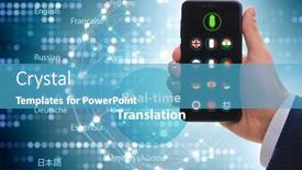  Presentation with smartphone app - Amazing slide set having concept of real time translation backdrop and a teal colored foreground
