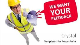  Presentation with customers - Audience pleasing PPT theme consisting of concept-of-receiving-feedback backdrop and a white colored foreground