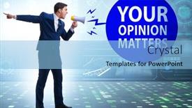  Presentation with customers - PPT layouts consisting of concept-of-receiving-feedback background and a light blue colored foreground