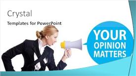  Presentation with customers - Presentation design enhanced with concept-of-receiving-feedback background and a white colored foreground