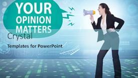  Presentation with customers - Slides with concept-of-receiving-feedback background and a arctic colored foreground