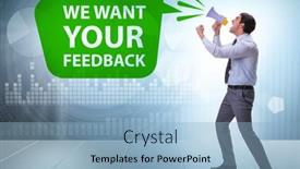  Presentation with customers - Cool new PPT theme with concept-of-receiving-feedback backdrop and a light blue colored foreground