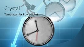  Presentation with time - PPT theme consisting of concept-of-recession-and-decline background and a light blue colored foreground