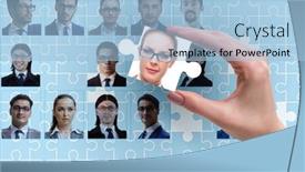  Presentation with recruiting - Cool new slide set with concept-of-recruiting-effective backdrop and a light blue colored foreground