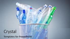  Presentation with plastic recycling - Slide deck having concept of recycling with plastic background and a light blue colored foreground
