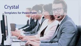  Presentation with concept - Cool new slide set with concept of reliable communications operator backdrop and a sky blue colored foreground