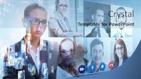  Presentation with video conferencing - Amazing PPT layouts having concept-of-remote-video-conferencing backdrop and a light blue colored foreground