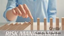 Presentation with project management - Theme with concept of risk management woman background and a coral colored foreground