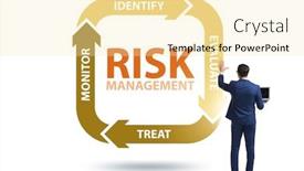  Presentation with risk management - Slide set featuring concept of risk management in modern business background and a blonde colored foreground