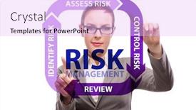  Presentation with risk management - Slide set with leadership politics - concept of risk management background and a lavender colored foreground