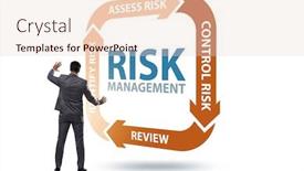  Presentation with risk management - Presentation theme featuring concept of risk management in modern business background and a lemonade colored foreground