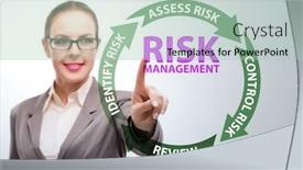  Presentation with risk management - Beautiful slide set featuring concept of risk management in modern business backdrop and a mint green colored foreground