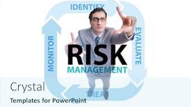  Presentation with risk management - Amazing slide set having concept-of-risk-management backdrop and a sky blue colored foreground